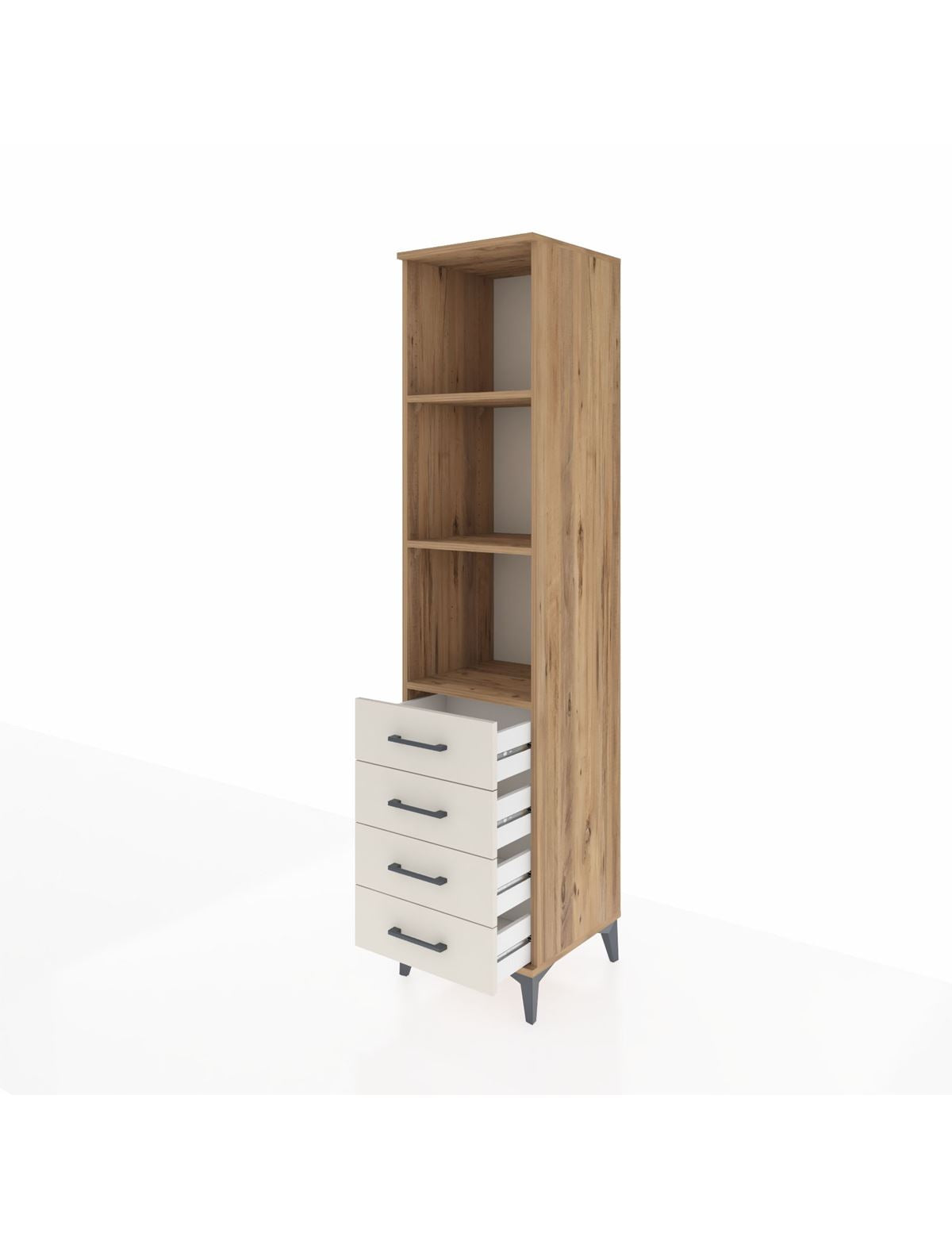 Hyperion Dolap 3 Raflı 4 Çekmeceli 44x44x195 - S58M111V7B