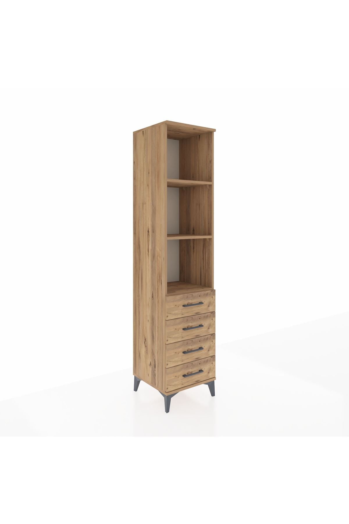 Hyperion Dolap 3 Raflı 4 Çekmeceli 44x44x195 - S58M111V9B