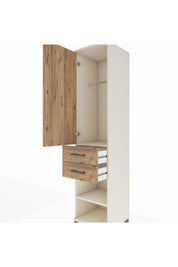 Hyperion Dolap Tek Raflı 2 Çekmeceli Tek Askılı 44x44x195 - S58M112V3B