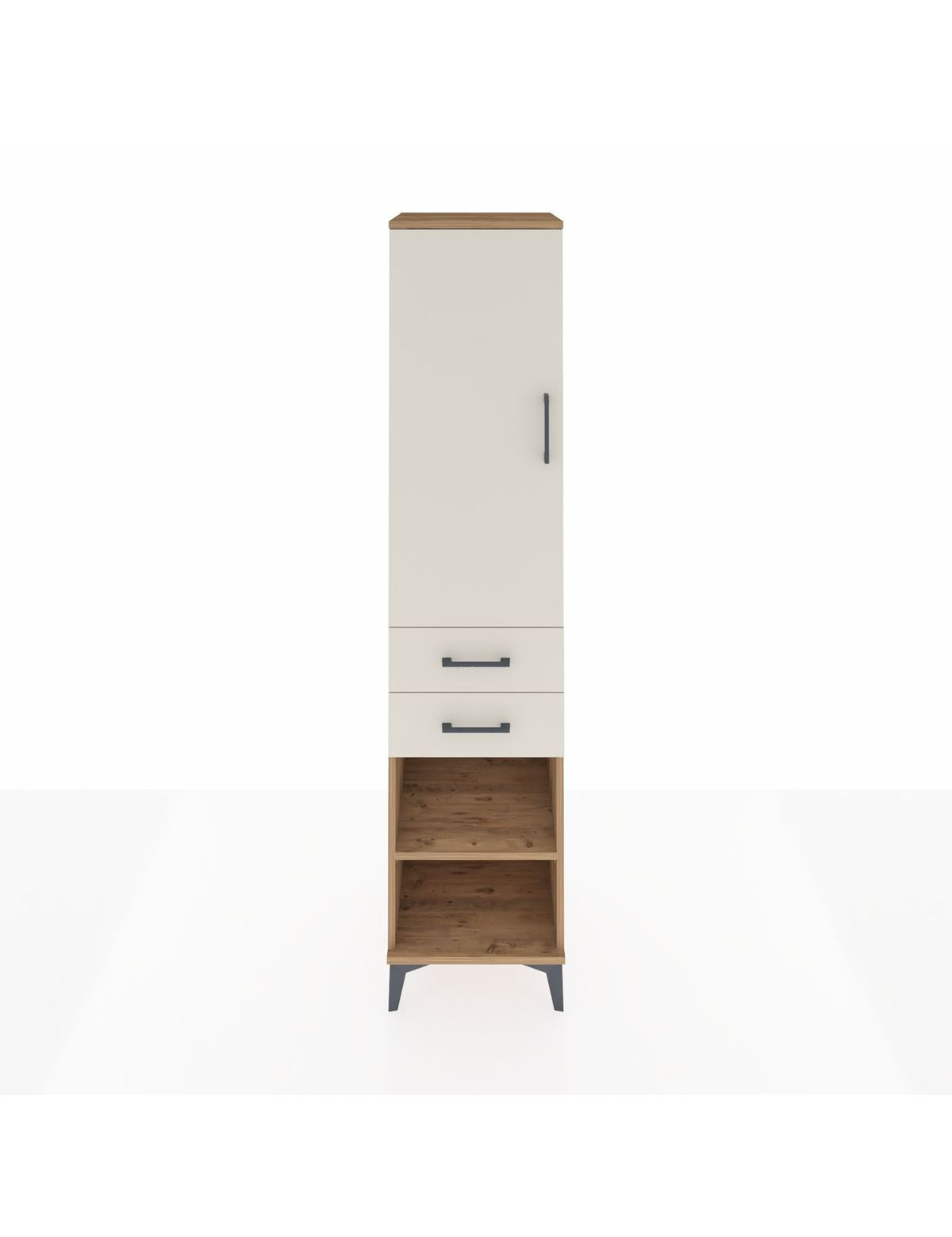Hyperion Dolap Tek Raflı 2 Çekmeceli Tek Askılı 44x44x195 - S58M112V7B