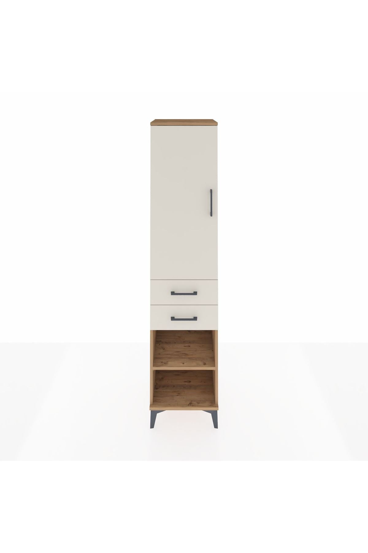 Hyperion Dolap Tek Raflı 2 Çekmeceli Tek Askılı 44x44x195 - S58M112V7B