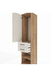 Hyperion Dolap Tek Raflı 2 Çekmeceli Tek Askılı 44x44x195 - S58M112V7B