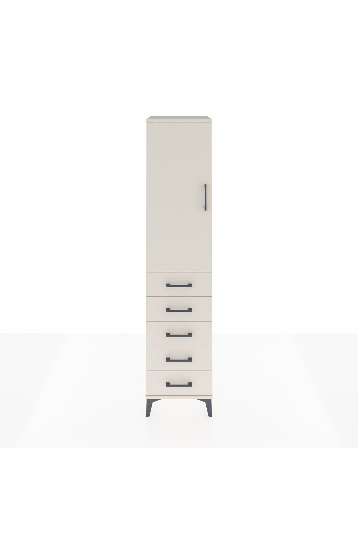 Hyperion Dolap Tek Raflı 5 Çekmeceli Tek Askılı 44x44x195 - S58M115V1B