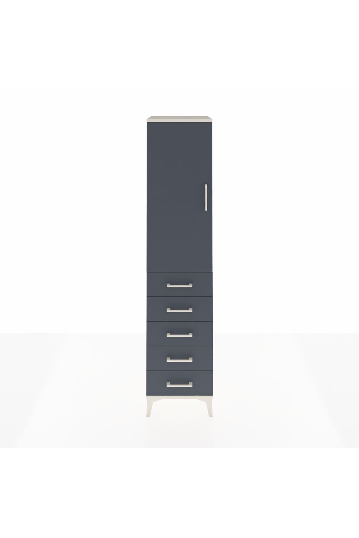 Hyperion Dolap Tek Raflı 5 Çekmeceli Tek Askılı 44x44x195 - S58M115V2B