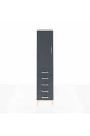 Hyperion Dolap Tek Raflı 5 Çekmeceli Tek Askılı 44x44x195 - S58M115V2B