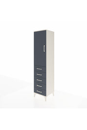 Hyperion Dolap Tek Raflı 5 Çekmeceli Tek Askılı 44x44x195 - S58M115V2B