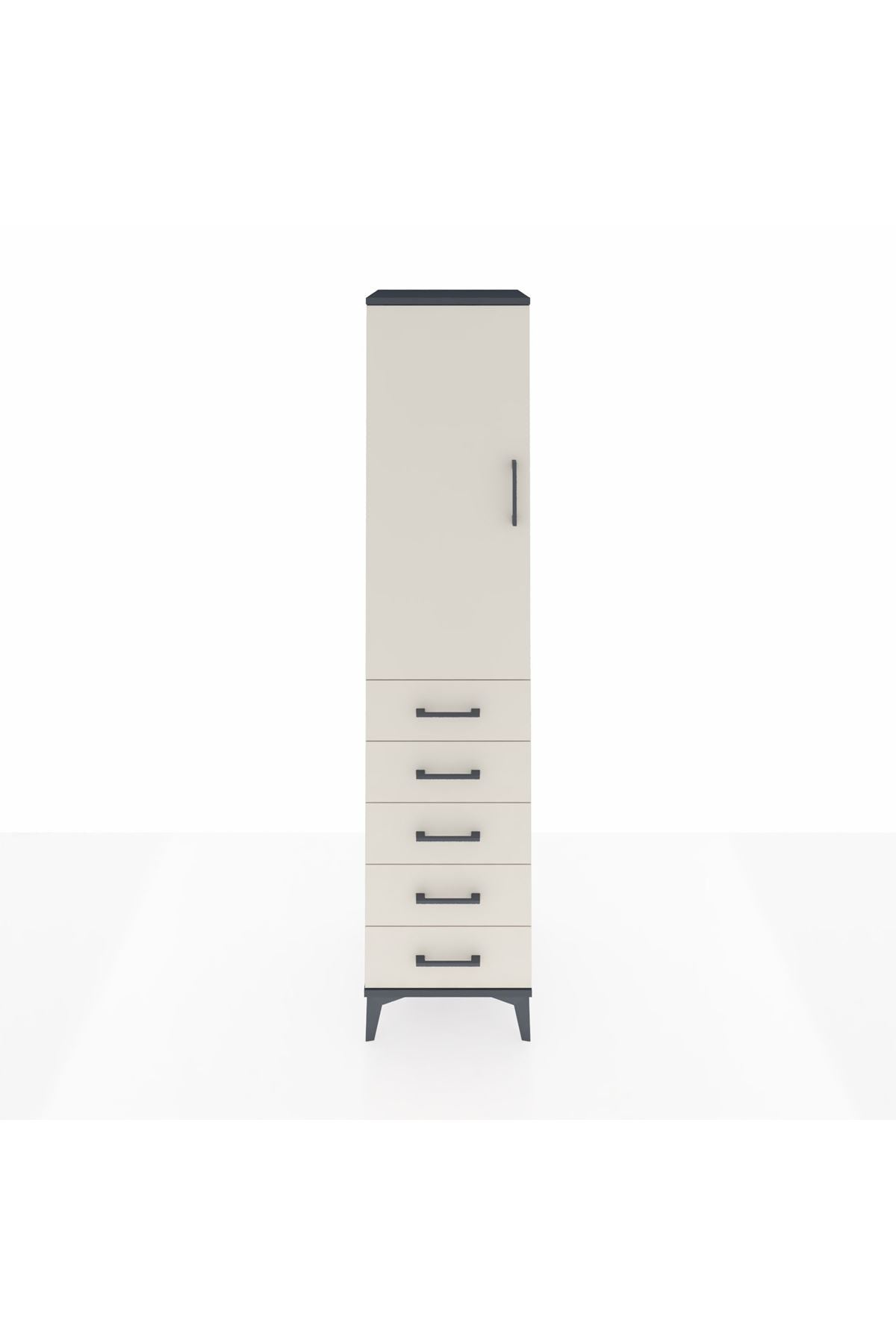 Hyperion Dolap Tek Raflı 5 Çekmeceli Tek Askılı 44x44x195 - S58M115V4B