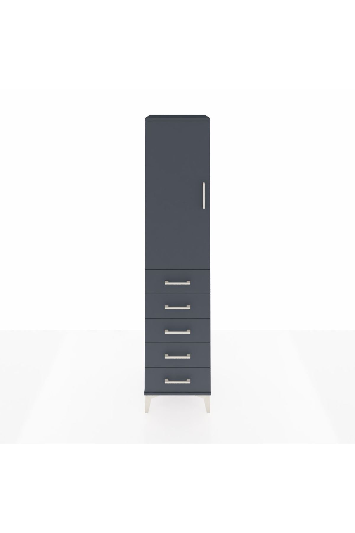 Hyperion Dolap Tek Raflı 5 Çekmeceli Tek Askılı 44x44x195 - S58M115V5B
