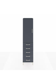 Hyperion Dolap Tek Raflı 5 Çekmeceli Tek Askılı 44x44x195 - S58M115V5B