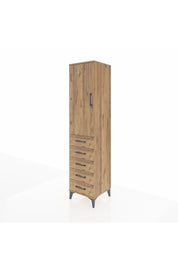 Hyperion Dolap Tek Raflı 5 Çekmeceli Tek Askılı 44x44x195 - S58M115V9B