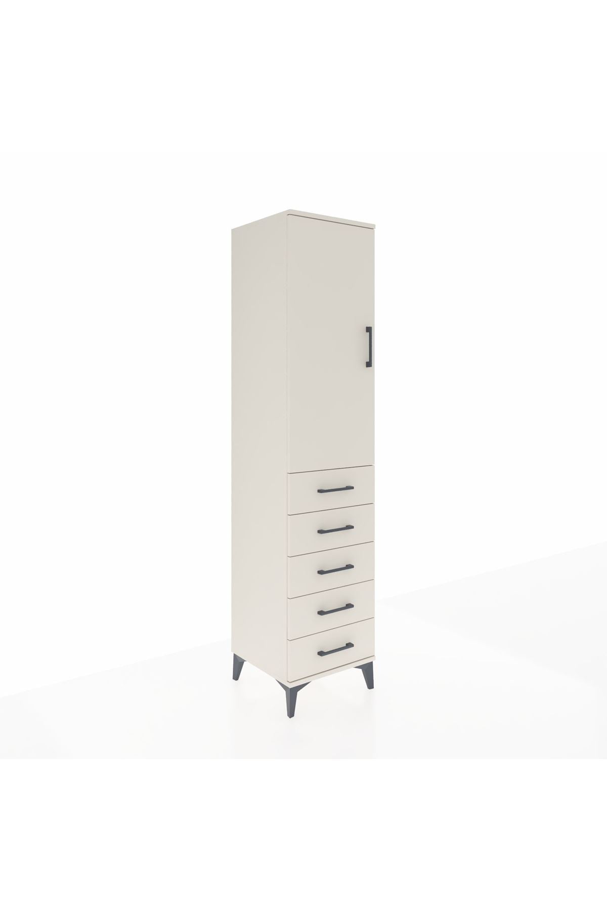 Hyperion Dolap 3 Raflı 5 Çekmeceli Tek Kapaklı 44x44x195 - S58M116V1B
