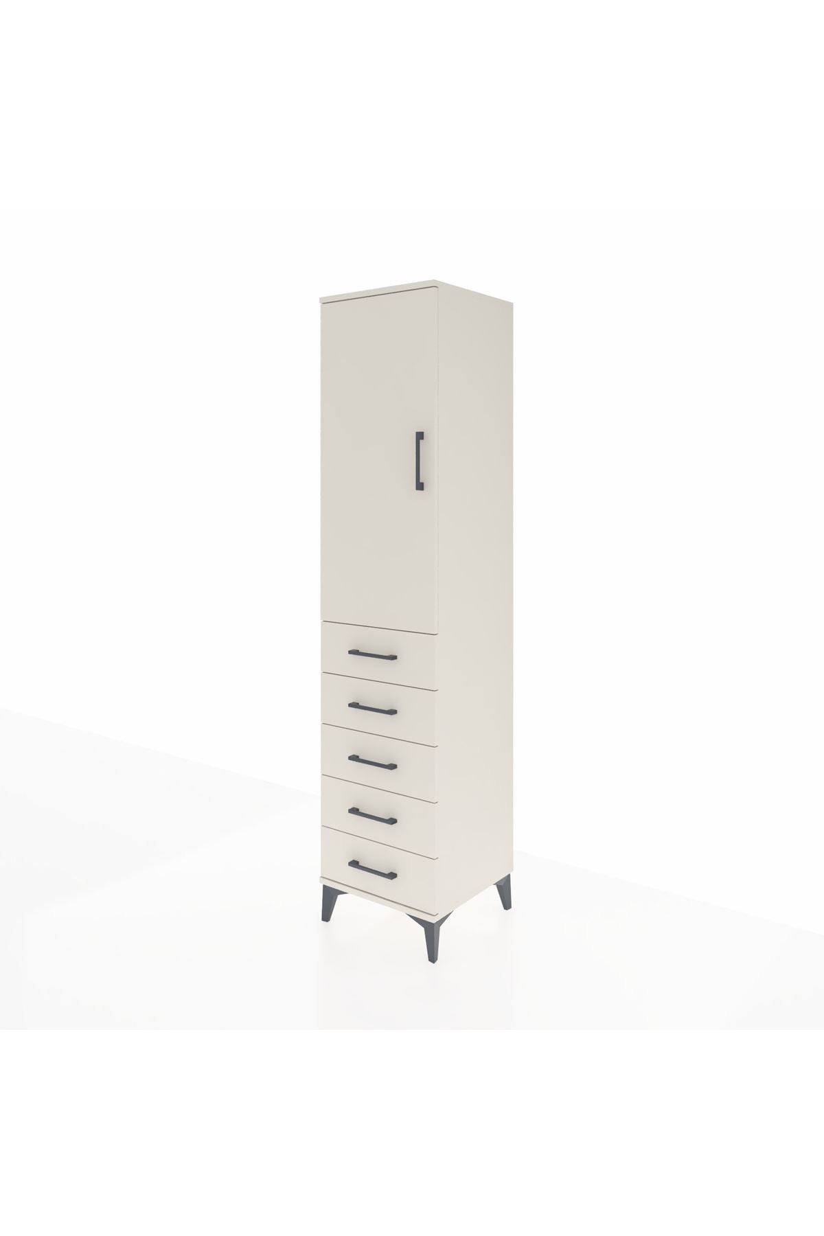 Hyperion Dolap 3 Raflı 5 Çekmeceli Tek Kapaklı 44x44x195 - S58M116V1B