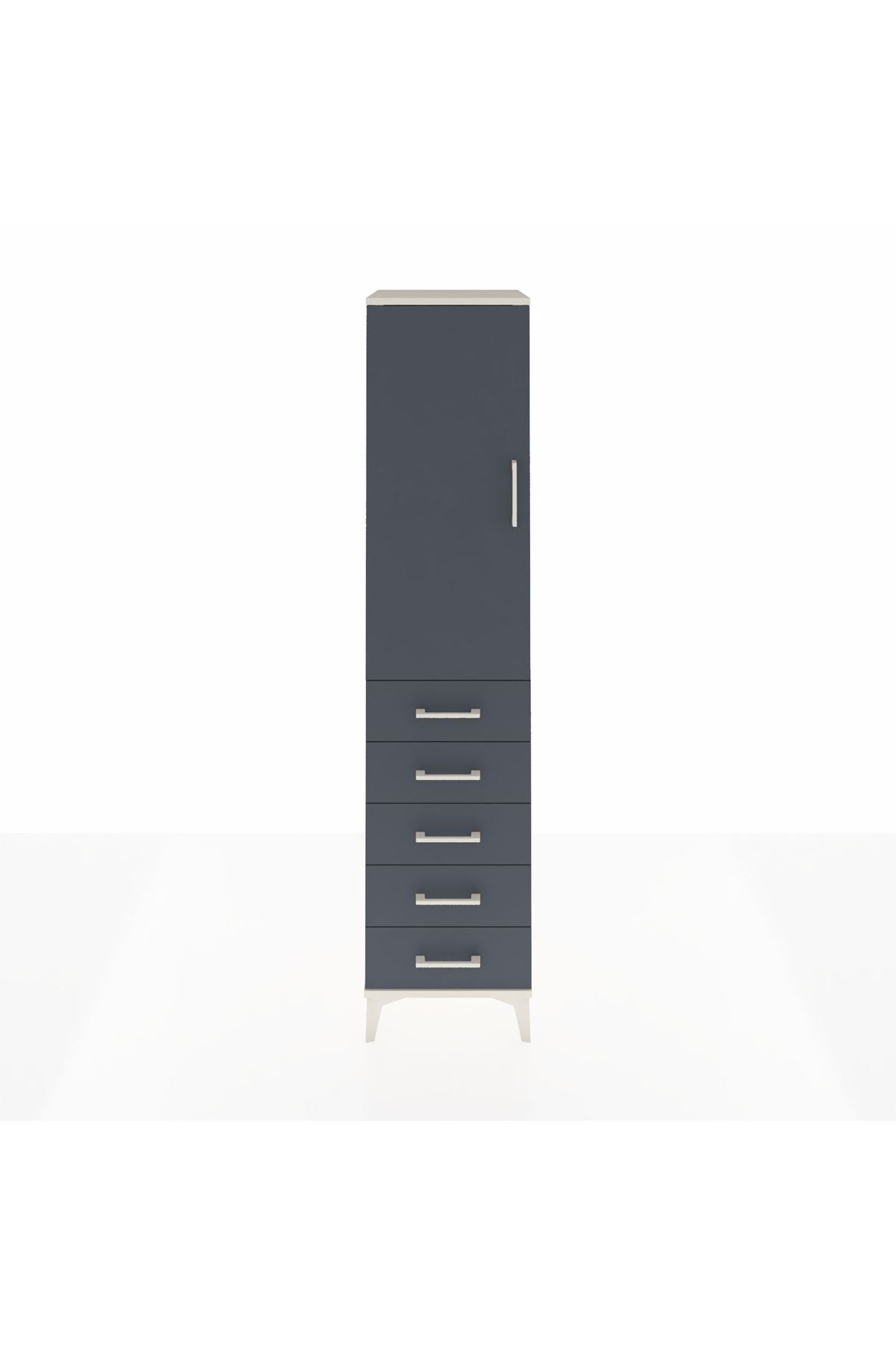Hyperion Dolap 3 Raflı 5 Çekmeceli Tek Kapaklı 44x44x195 - S58M116V2B