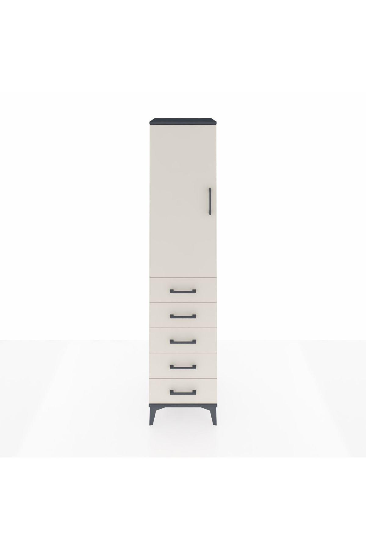 Hyperion Dolap 3 Raflı 5 Çekmeceli Tek Kapaklı 44x44x195 - S58M116V4B