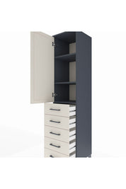 Hyperion Dolap 3 Raflı 5 Çekmeceli Tek Kapaklı 44x44x195 - S58M116V4B