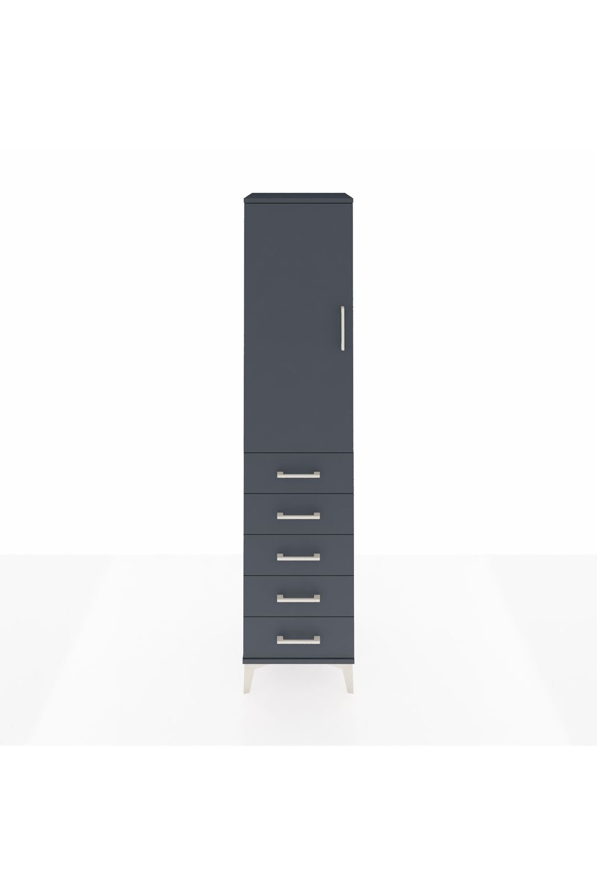 Hyperion Dolap 3 Raflı 5 Çekmeceli Tek Kapaklı 44x44x195 - S58M116V5B