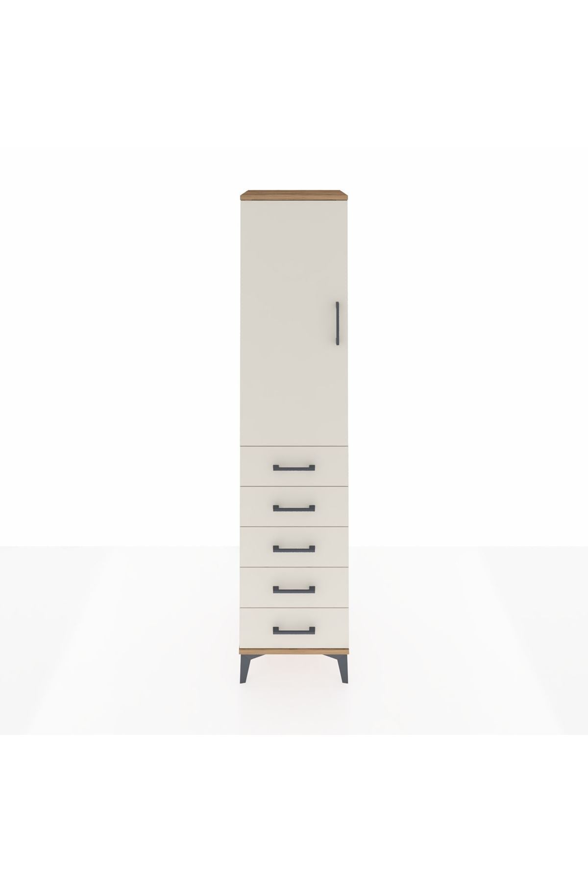 Hyperion Dolap 3 Raflı 5 Çekmeceli Tek Kapaklı 44x44x195 - S58M116V7B