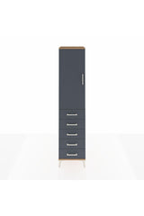 Hyperion Dolap 3 Raflı 5 Çekmeceli Tek Kapaklı 44x44x195