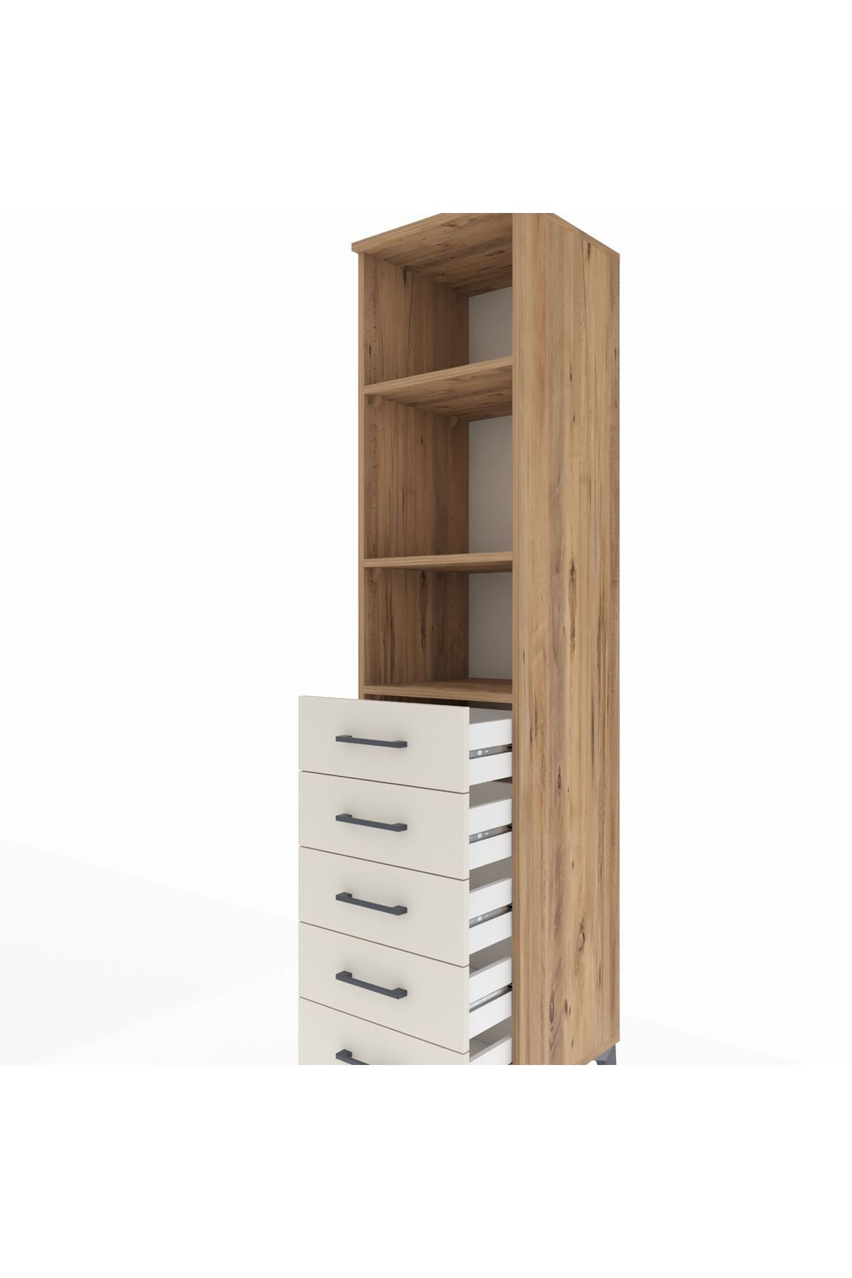 Hyperion Dolap 3 Raflı 5 Çekmeceli 44x44x195 - S58M117V7B