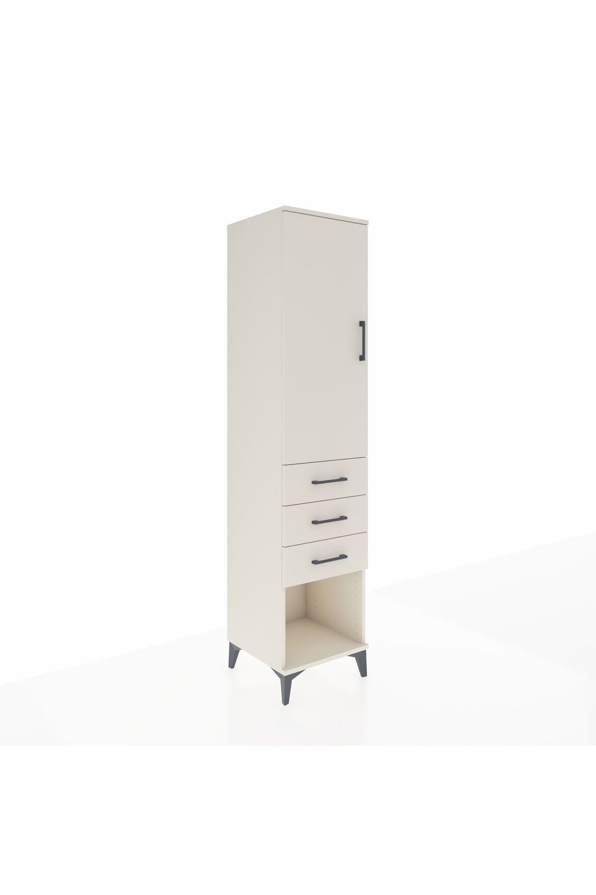 Hyperion Dolap Tek Raflı 3 Çekmeceli Tek Askılı 44x44x195 - S58M118V1B