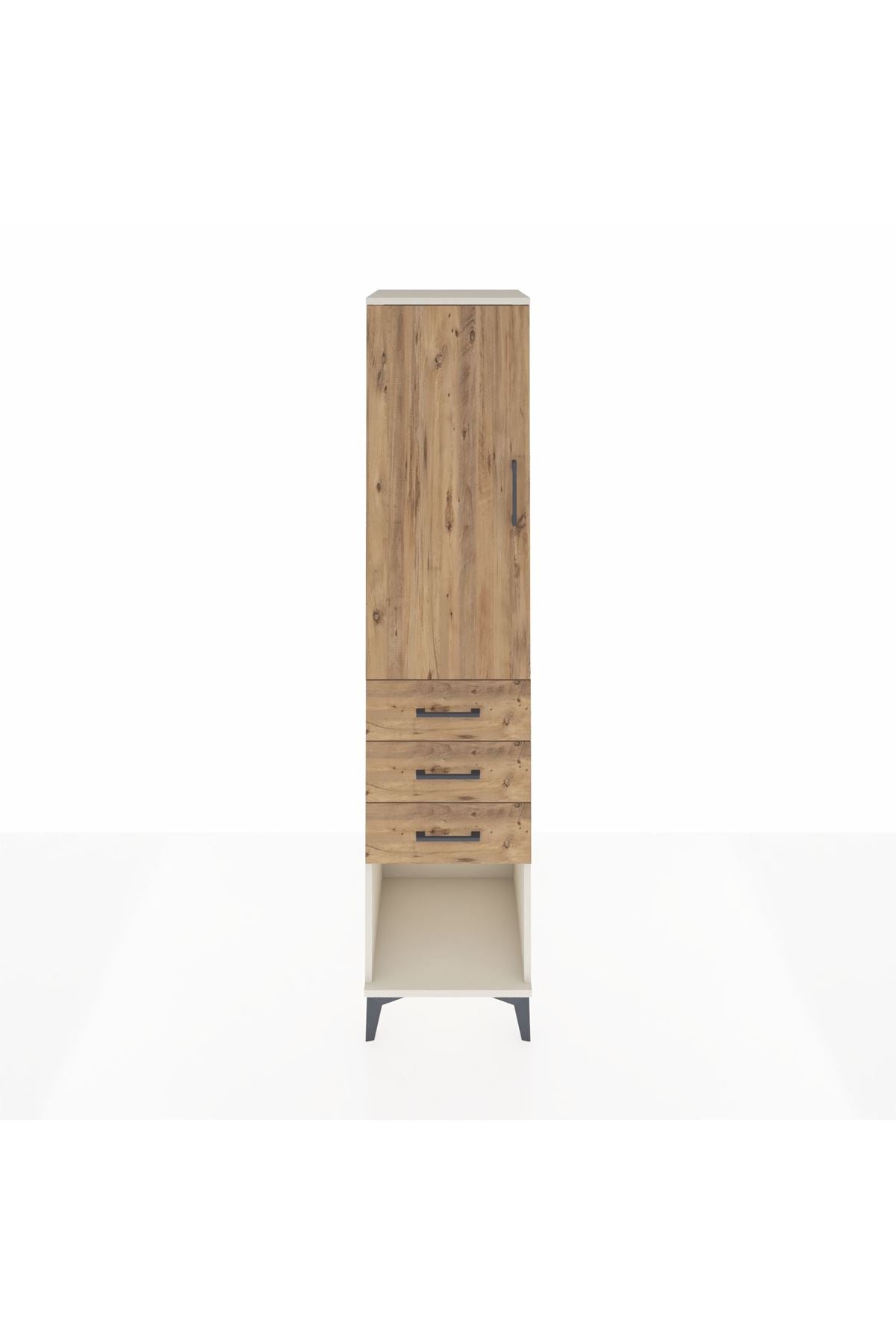Hyperion Dolap Tek Raflı 3 Çekmeceli Tek Askılı 44x44x195 - S58M118V3B