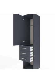 Hyperion Dolap Tek Raflı 3 Çekmeceli Tek Askılı 44x44x195 - S58M118V5B