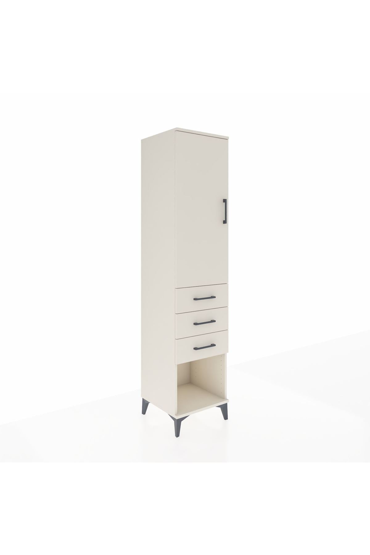 Hyperion Dolap 3 Raflı 3 Çekmeceli Tek Kapaklı 44x44x195 - S58M119V1B