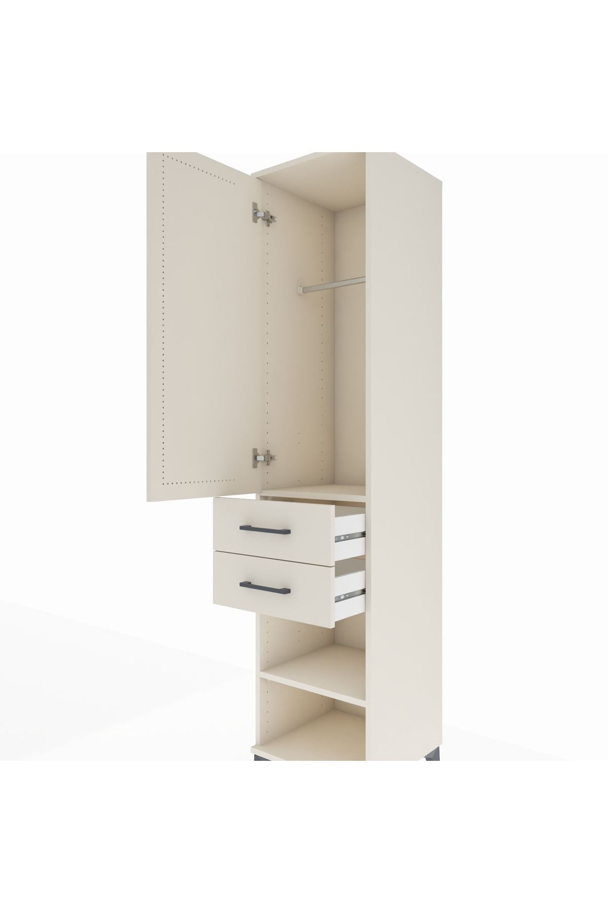 Hyperion Dolap 2 Raflı 2 Çekmeceli Tek Askılı 44x44x195 - S58M121V1B