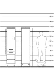 Hyperion Dolap 2 Raflı 2 Çekmeceli Tek Askılı 44x44x195 - S58M121V5B