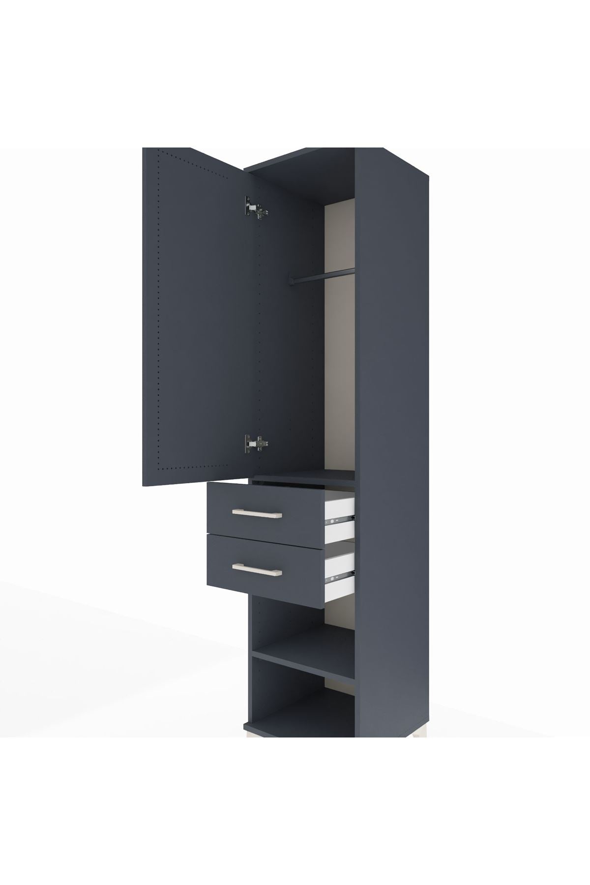 Hyperion Dolap 2 Raflı 2 Çekmeceli Tek Askılı 44x44x195 - S58M121V5B
