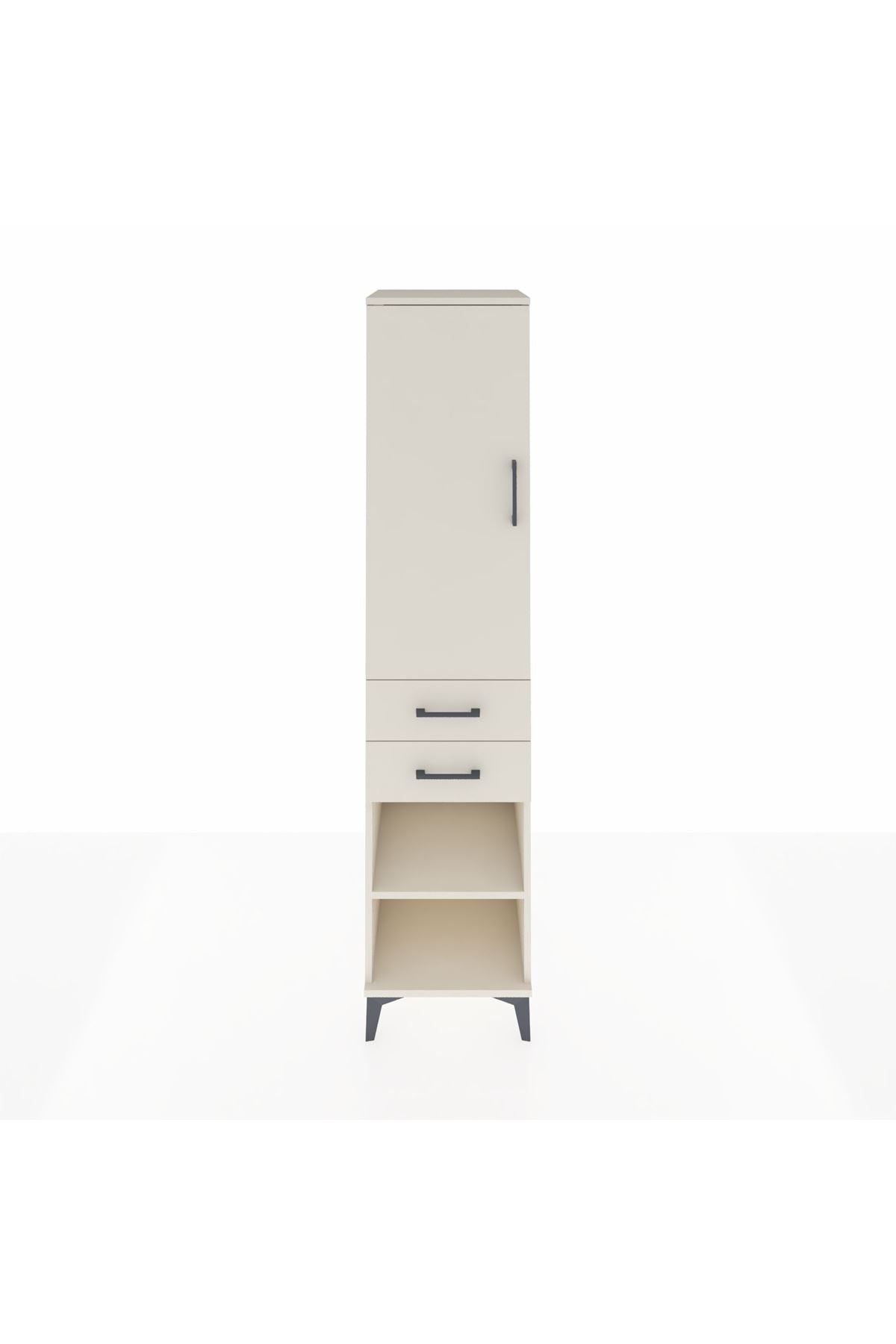 Hyperion Dolap 4 Raflı 2 Çekmeceli Tek Kapaklı 44x44x195 - S58M122V1B