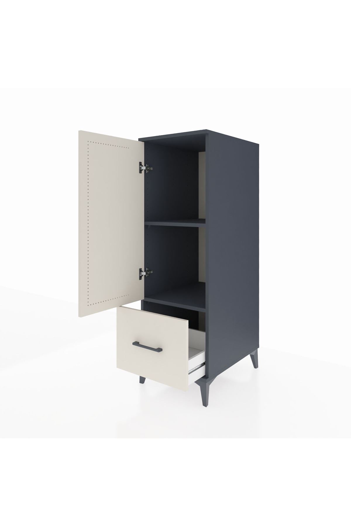 Kronos Dolap 2 Raflı Tek Çekmeceli Tek Kapaklı 44x59x134 - S82M001V4C