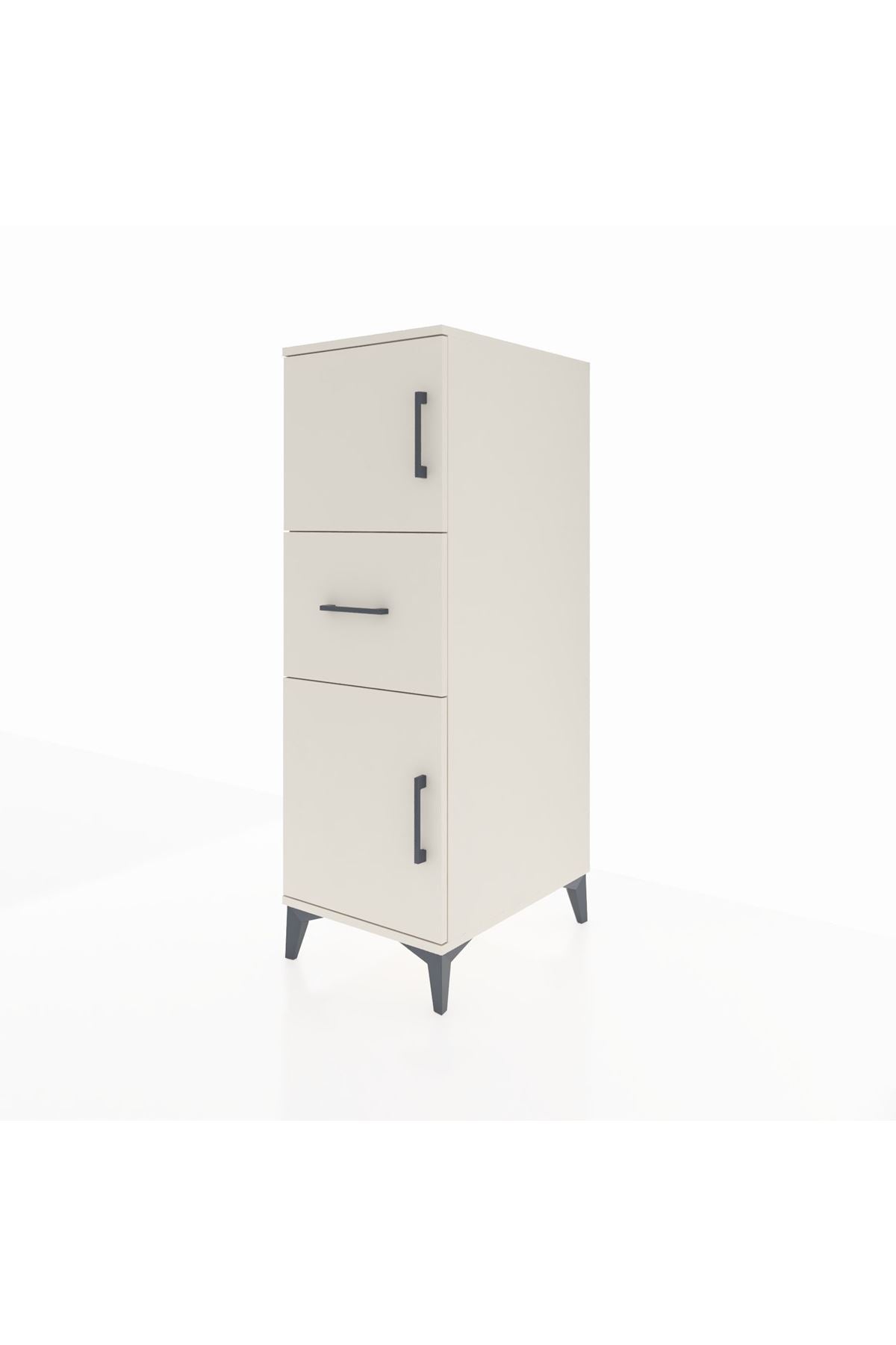 Kronos Dolap Tek Raflı Tek Çekmeceli 2 Kapaklı 44x59x134 - S82M002V1C