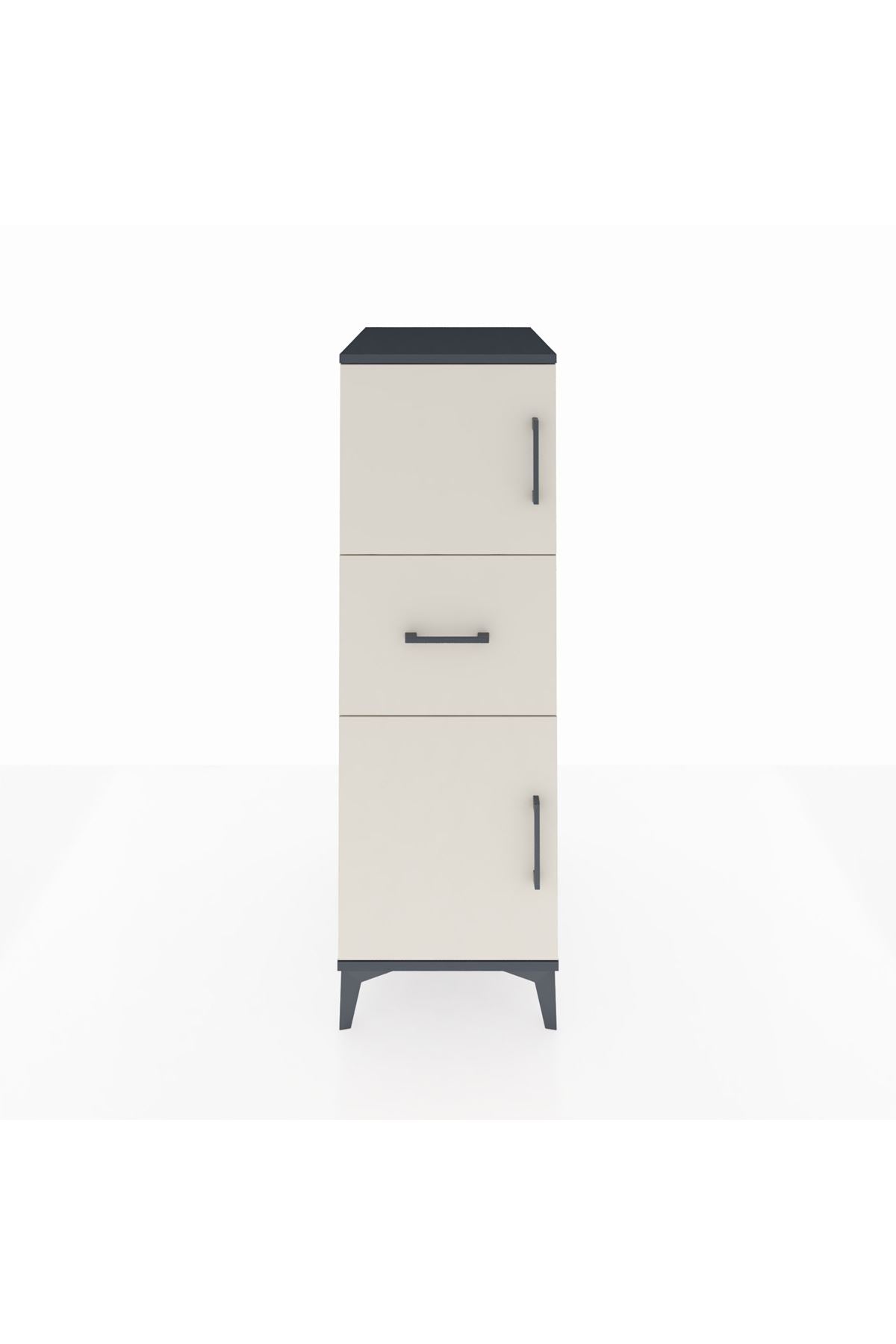 Kronos Dolap Tek Raflı Tek Çekmeceli 2 Kapaklı 44x59x134 - S82M002V4C