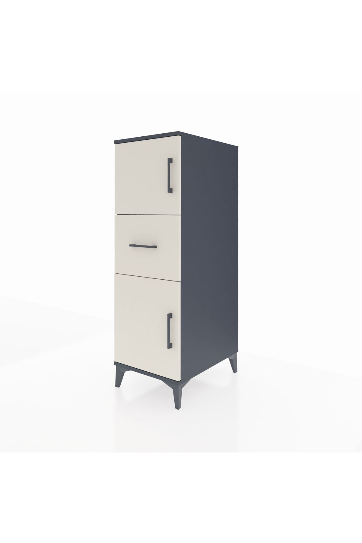 Kronos Dolap Tek Raflı Tek Çekmeceli 2 Kapaklı 44x59x134 - S82M002V4C