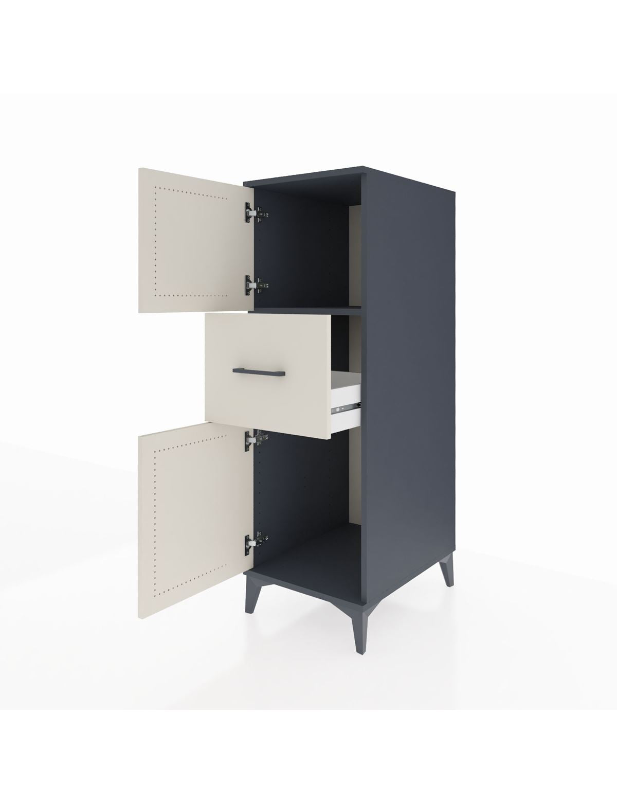 Kronos Dolap Tek Raflı Tek Çekmeceli 2 Kapaklı 44x59x134 - S82M002V4C