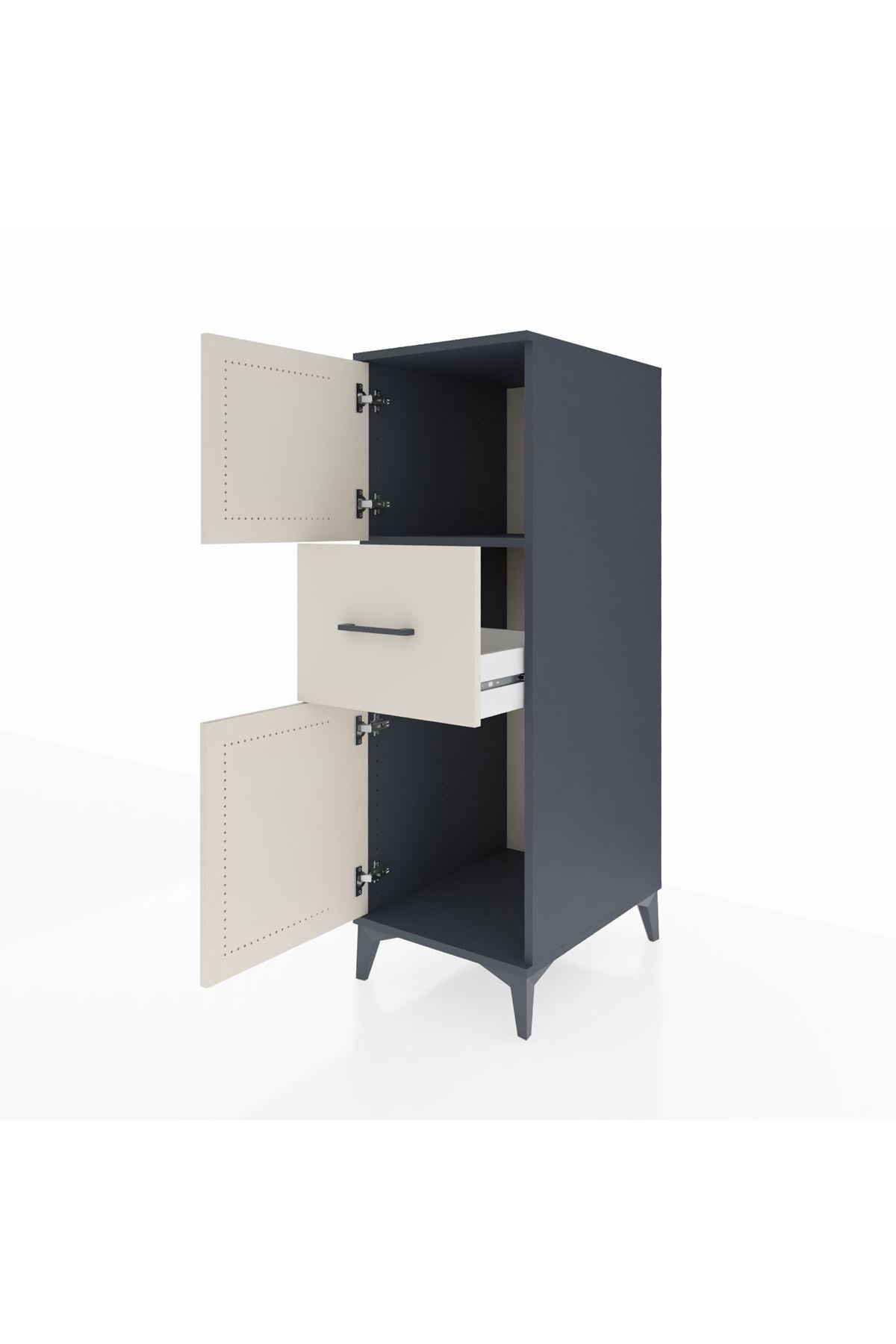 Kronos Dolap Tek Raflı Tek Çekmeceli 2 Kapaklı 44x59x134 - S82M002V4C