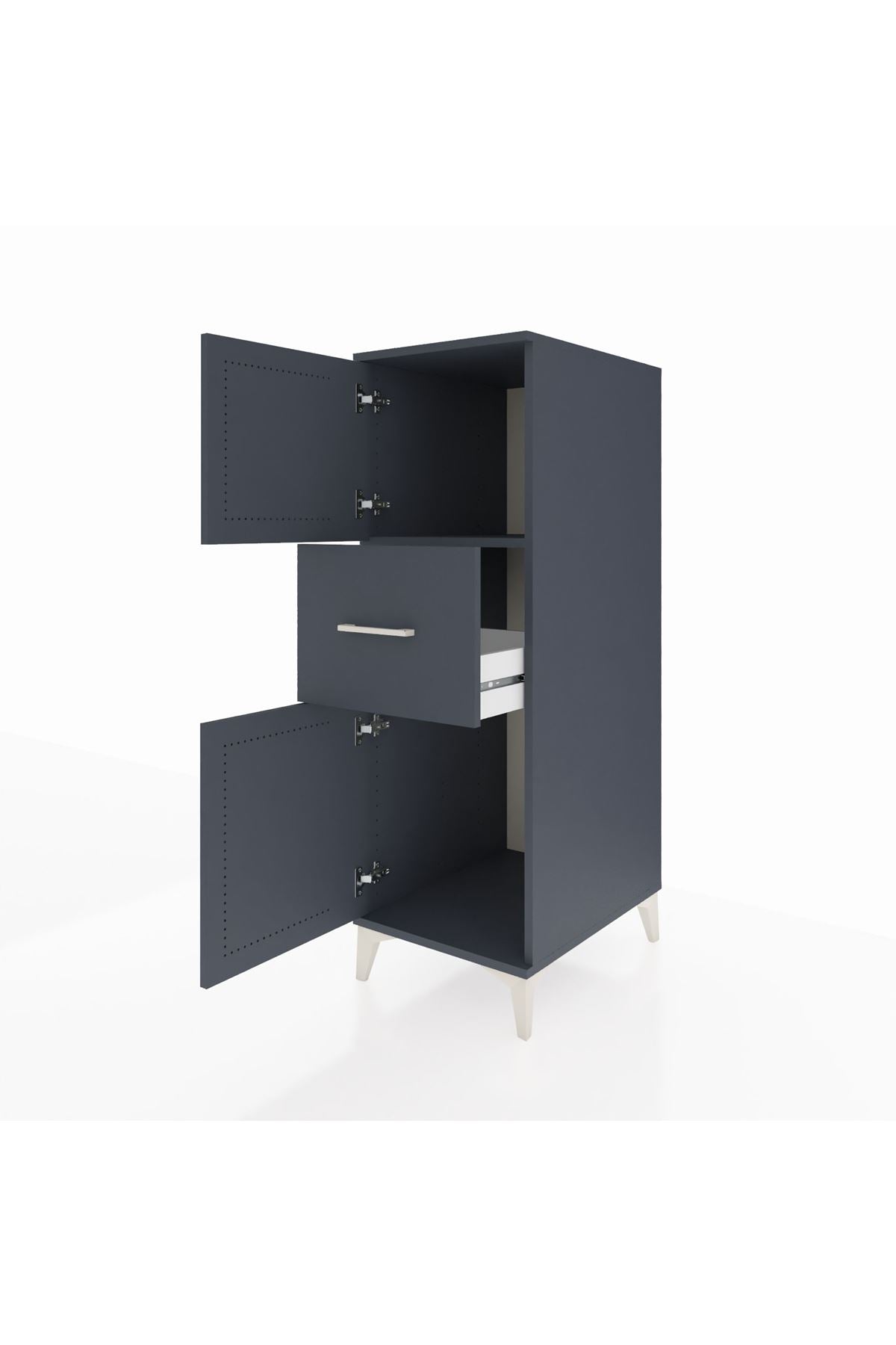 Kronos Dolap Tek Raflı Tek Çekmeceli 2 Kapaklı 44x59x134 - S82M002V5C