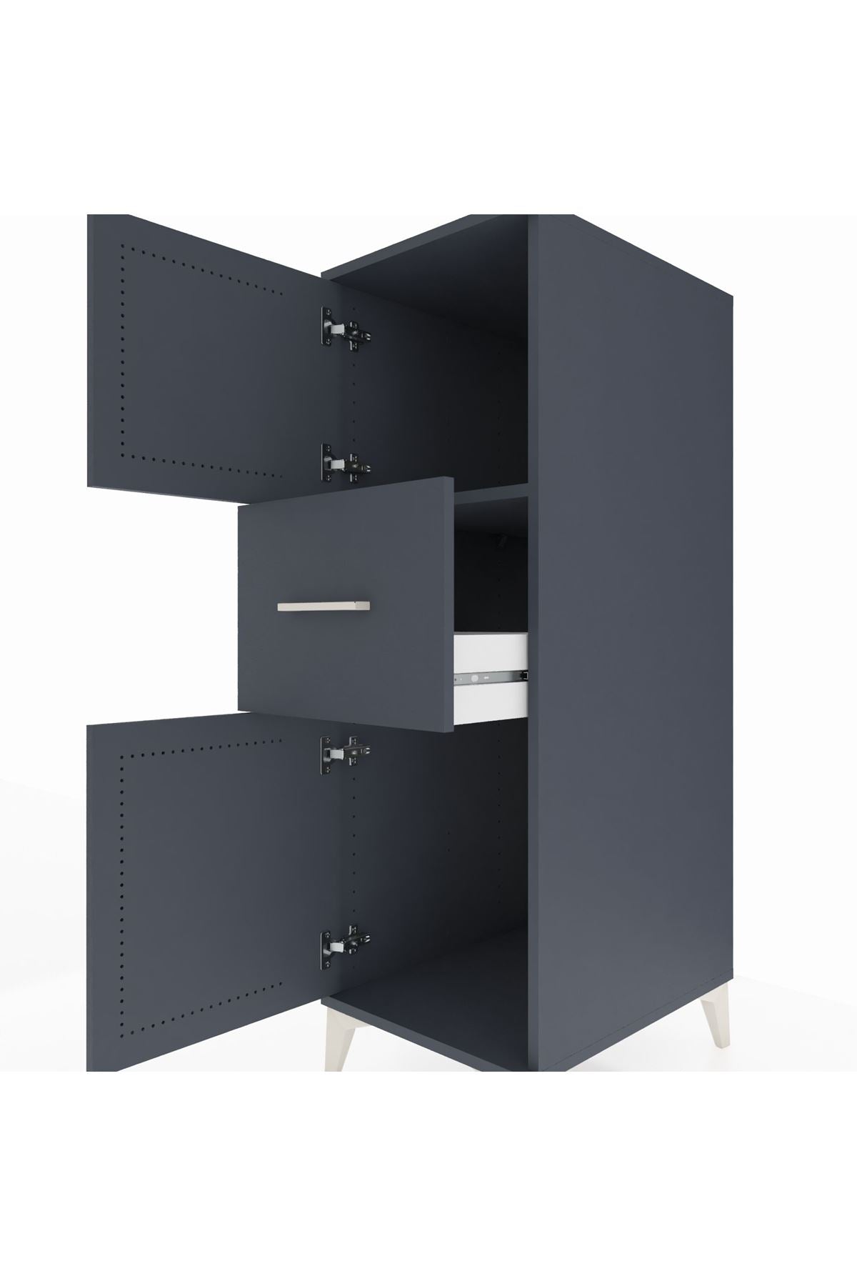 Kronos Dolap Tek Raflı Tek Çekmeceli 2 Kapaklı 44x59x134 - S82M002V5C