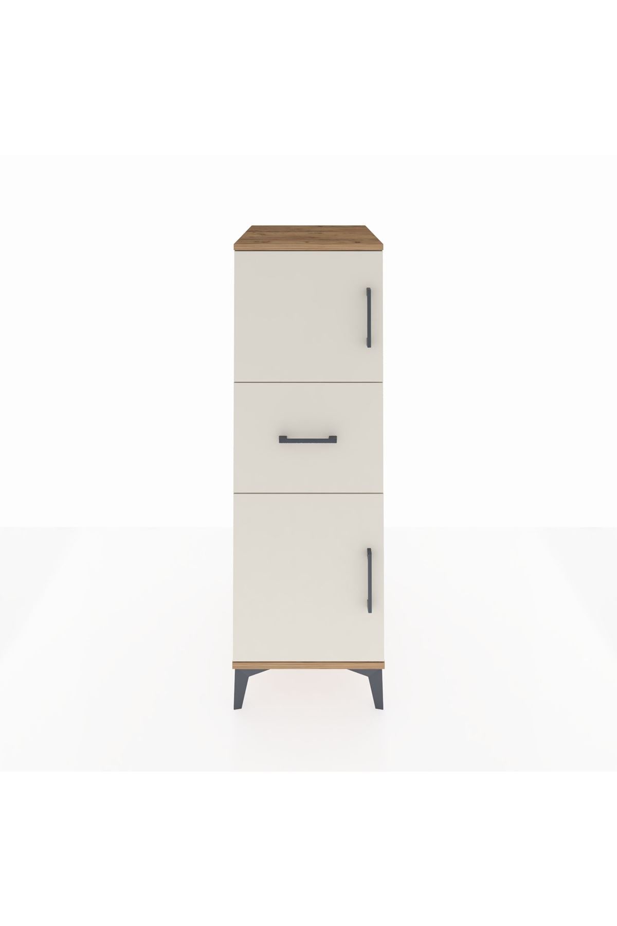Kronos Dolap Tek Raflı Tek Çekmeceli 2 Kapaklı 44x59x134 - S82M002V7C