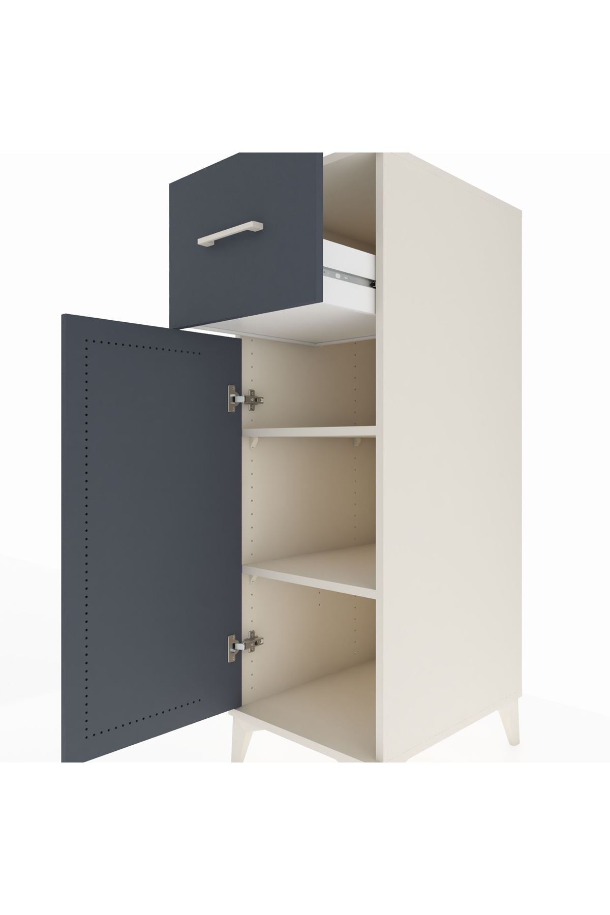 Kronos Dolap 2 Raflı Tek Çekmeceli Tek Kapaklı 44x59x134 - S82M003V2C