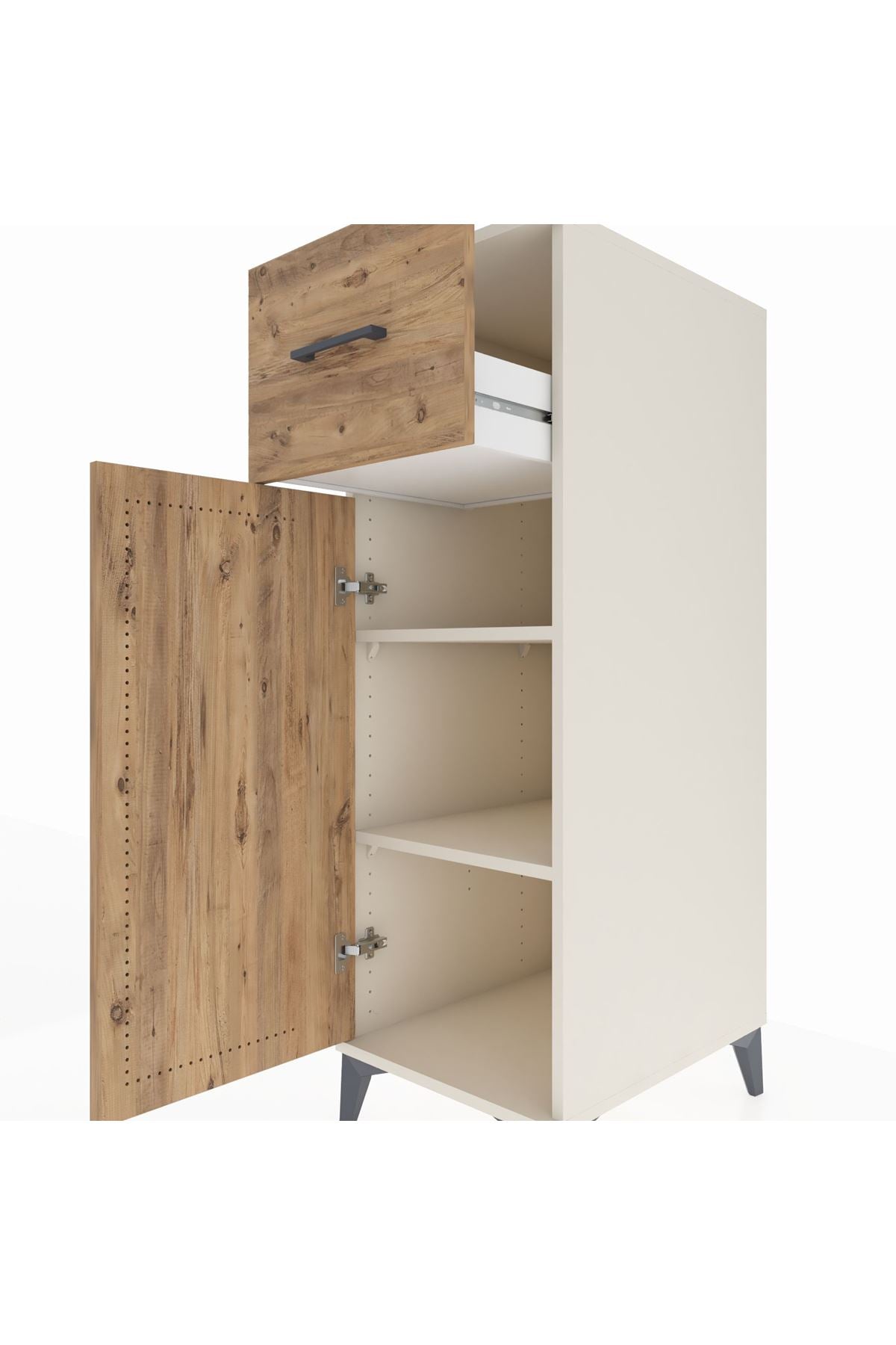 Kronos Dolap 2 Raflı Tek Çekmeceli Tek Kapaklı 44x59x134 - S82M003V3C