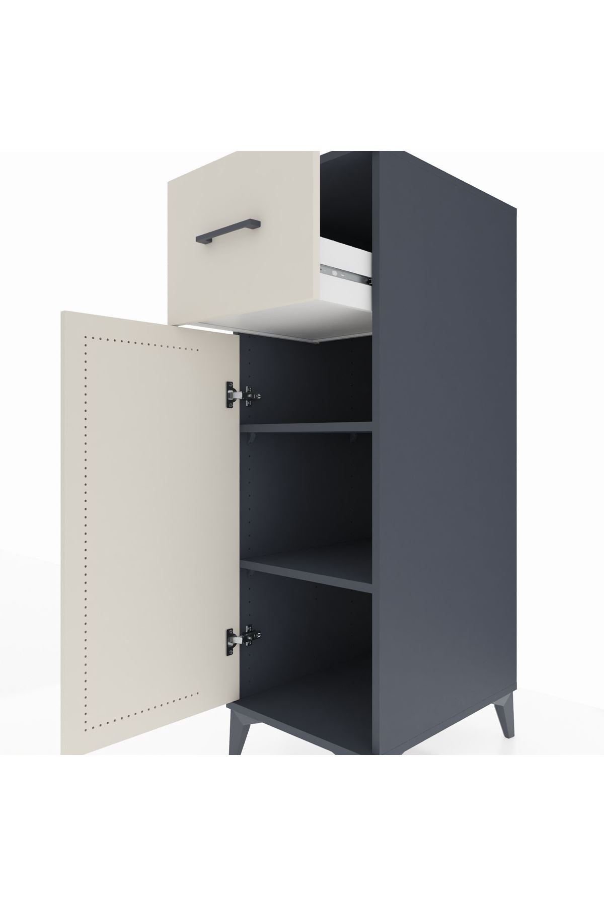 Kronos Dolap 2 Raflı Tek Çekmeceli Tek Kapaklı 44x59x134 - S82M003V4C