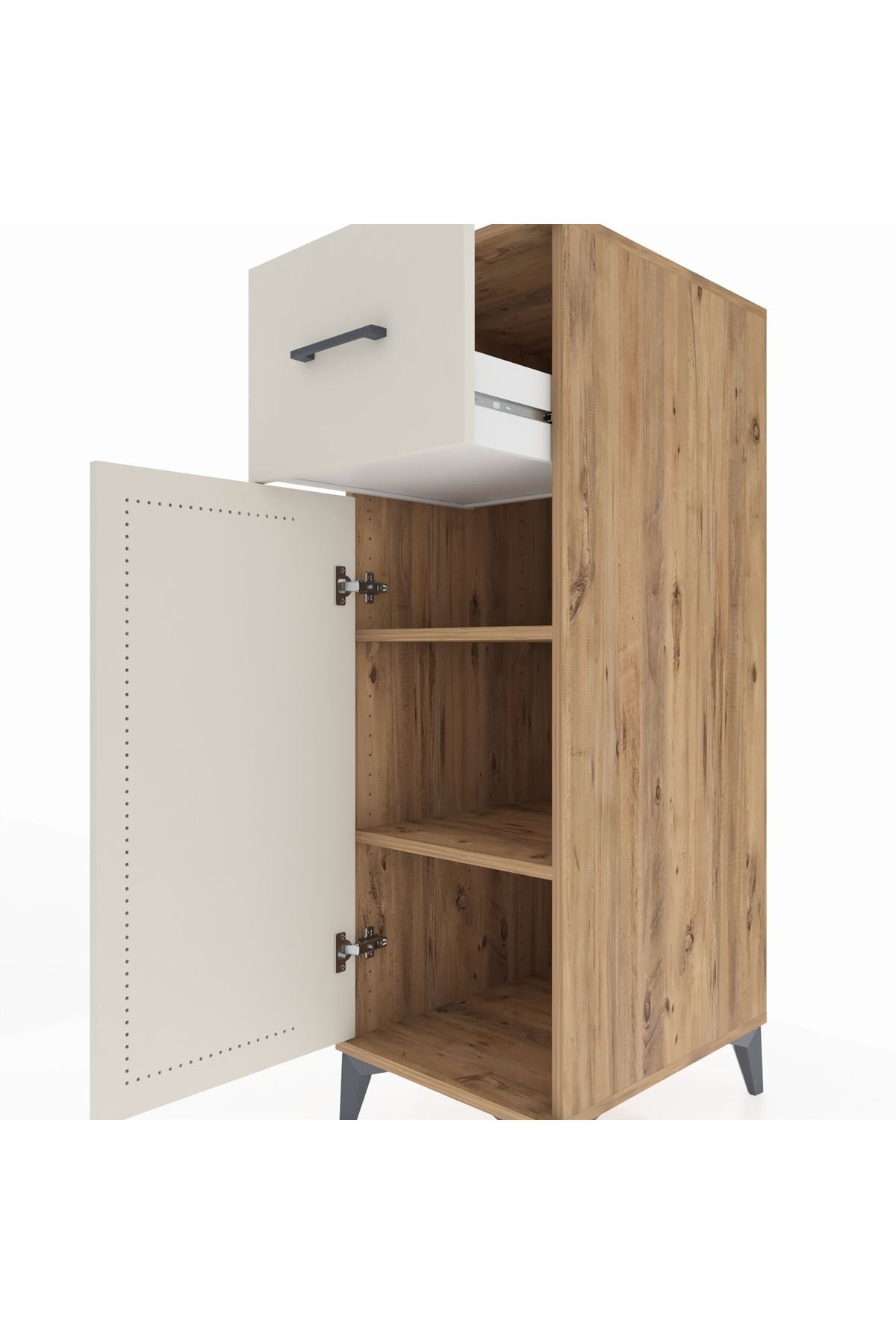 Kronos Dolap 2 Raflı Tek Çekmeceli Tek Kapaklı 44x59x134 - S82M003V7C