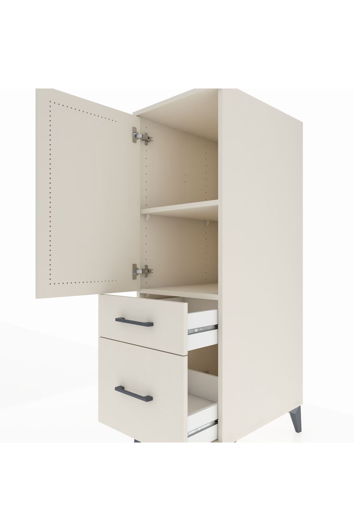 Kronos Dolap 2 Raflı 2 Çekmeceli Tek Kapaklı 44x59x134 - S82M004V1C