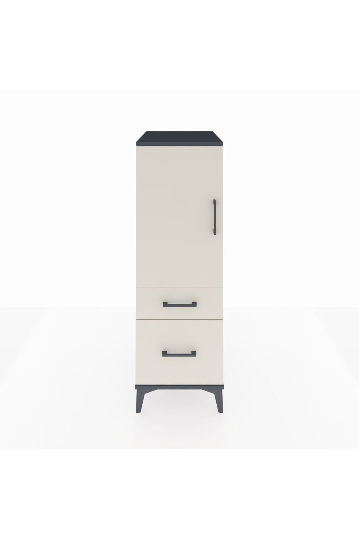 Kronos Dolap 2 Raflı 2 Çekmeceli Tek Kapaklı 44x59x134 - S82M004V4C