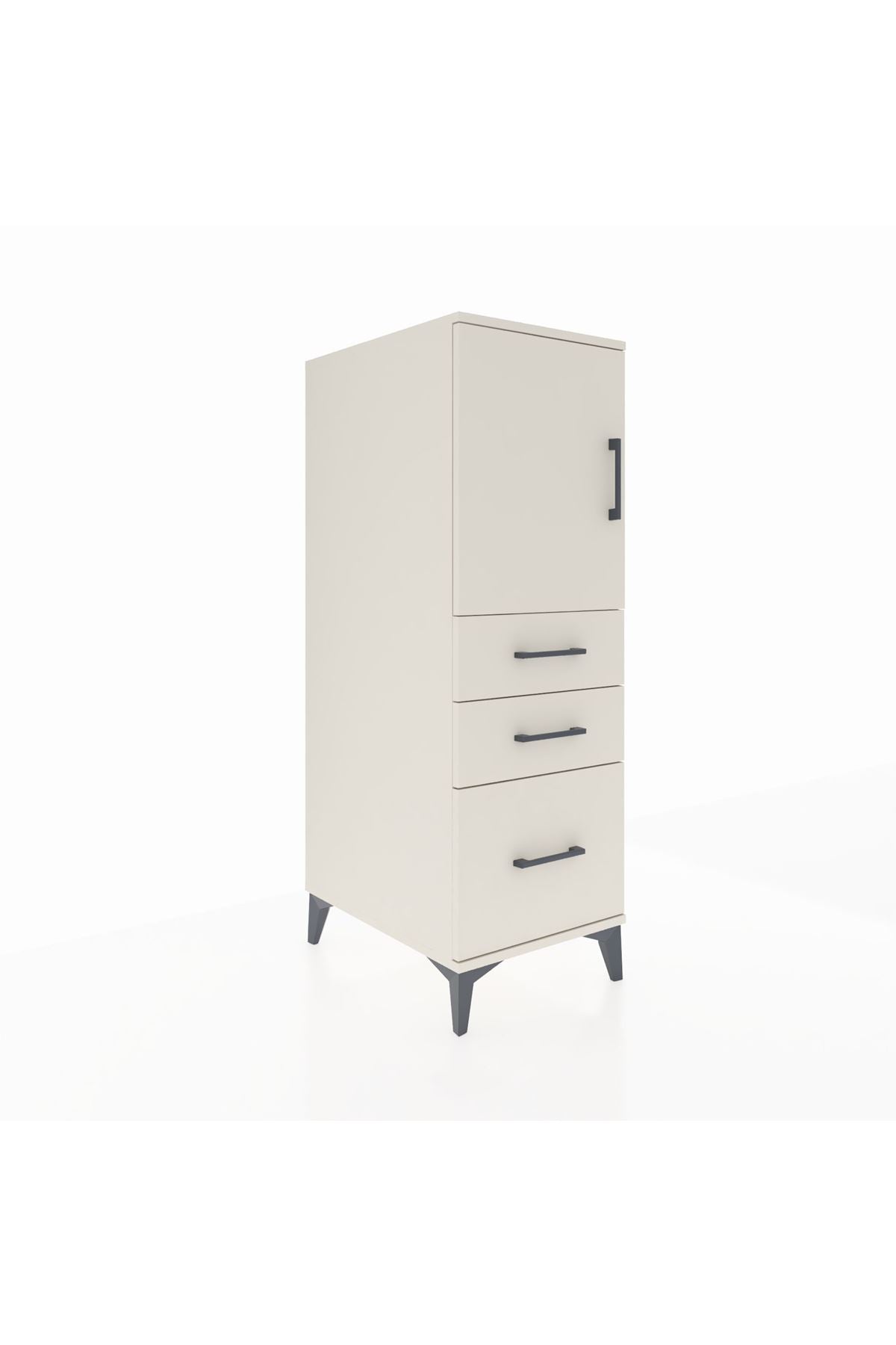 Kronos Dolap 2 Raflı 3 Çekmeceli Tek Kapaklı 44x59x134 - S82M005V1C