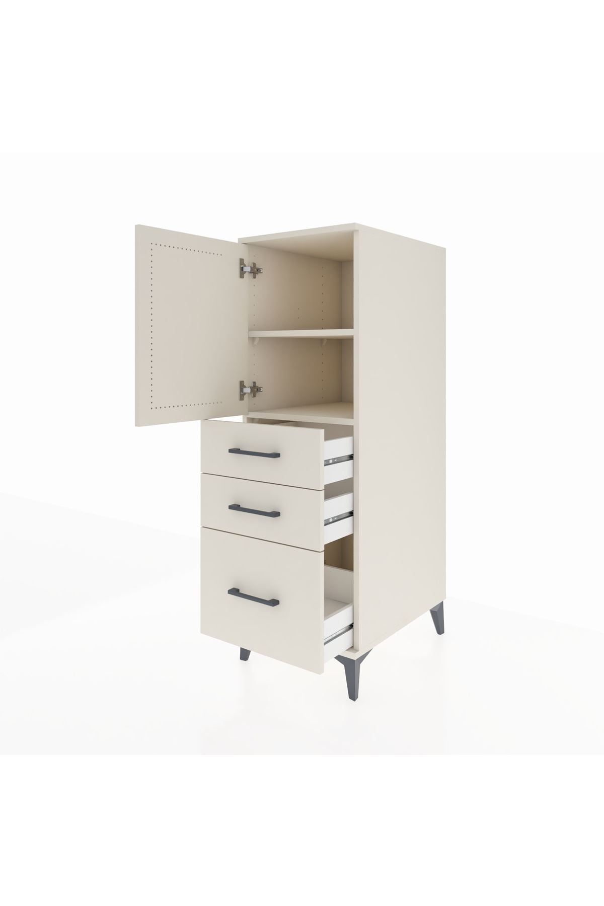 Kronos Dolap 2 Raflı 3 Çekmeceli Tek Kapaklı 44x59x134 - S82M005V1C
