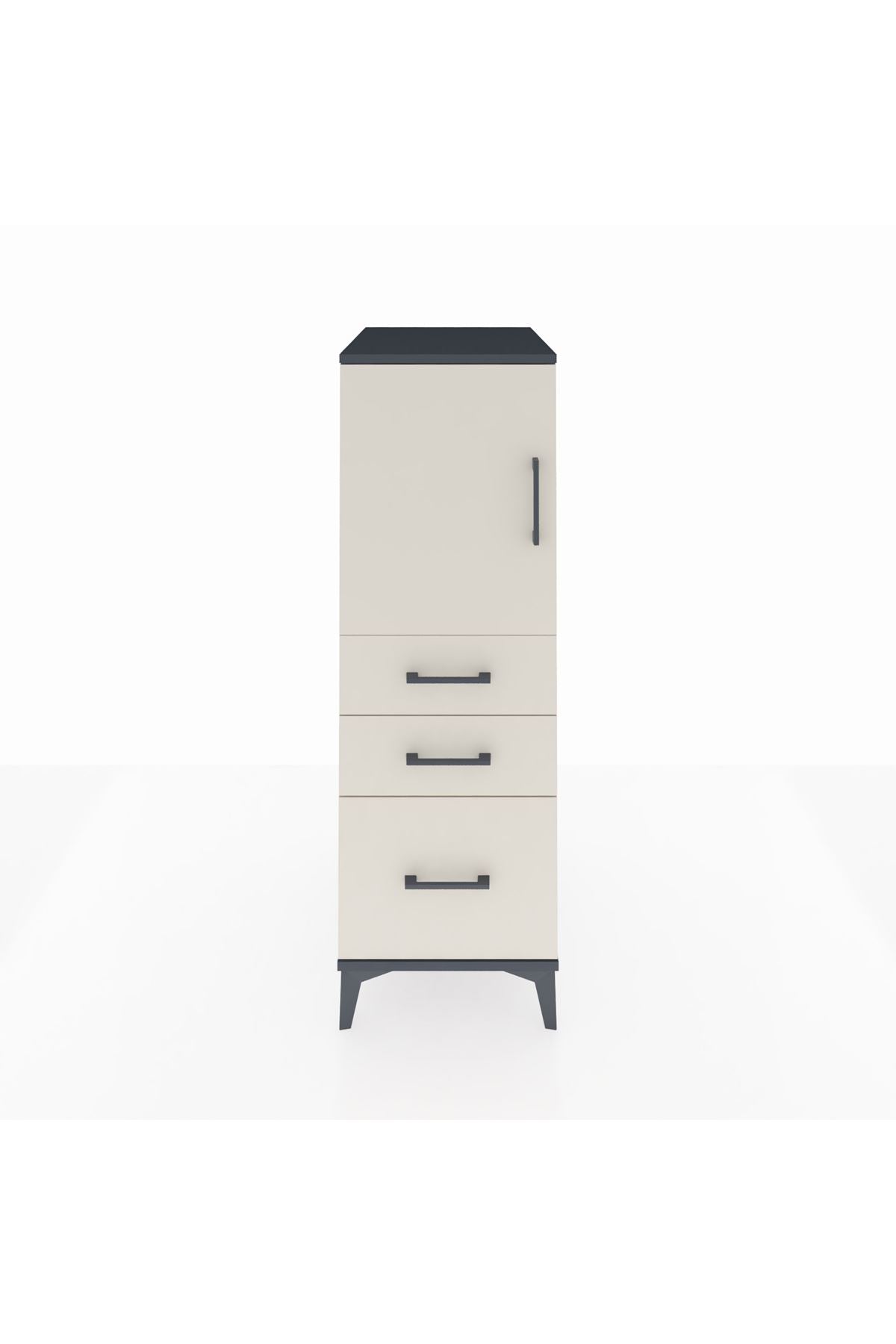 Kronos Dolap 2 Raflı 3 Çekmeceli Tek Kapaklı 44x59x134 - S82M005V4C