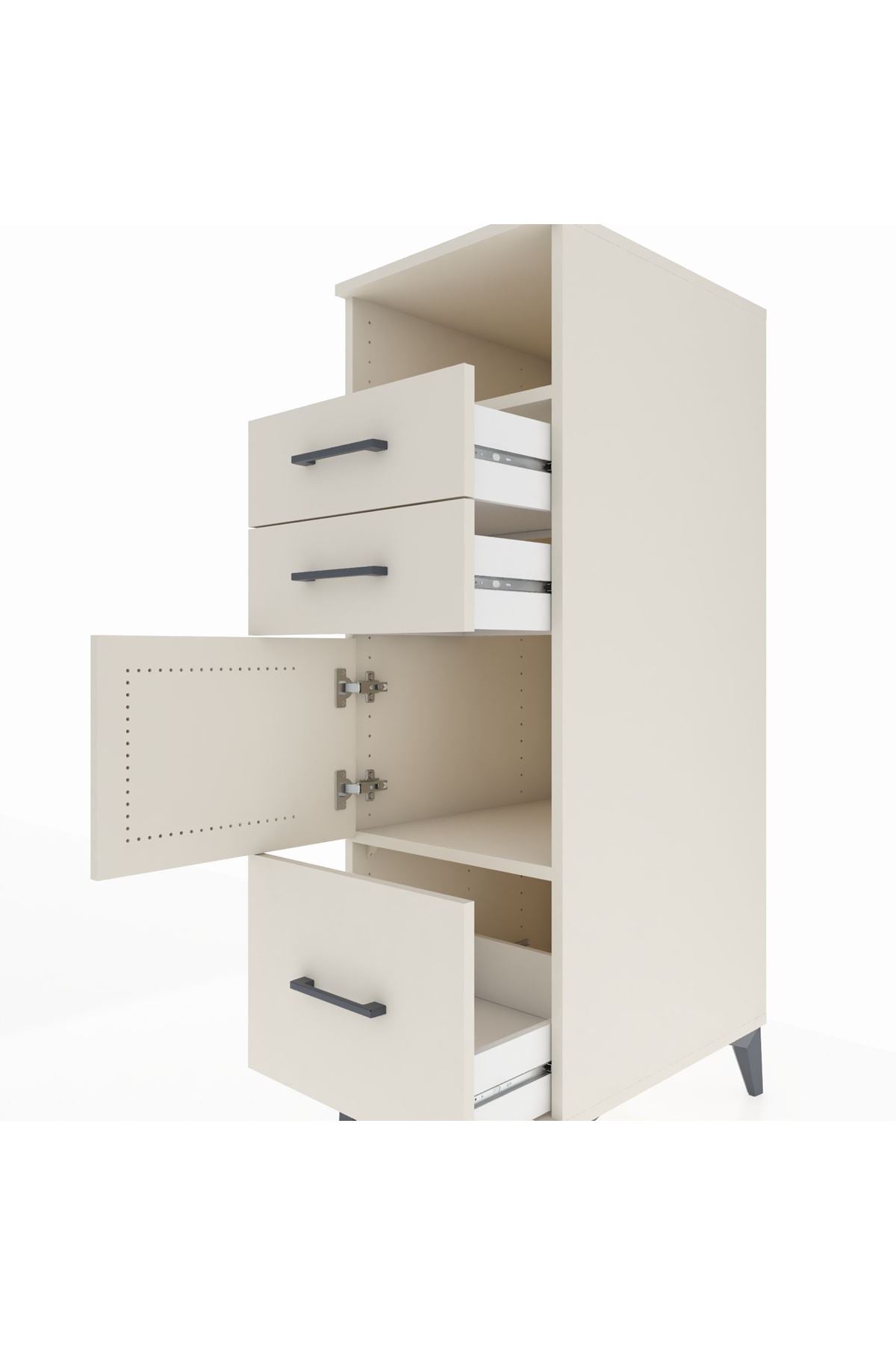 Kronos Dolap 2 Raflı 3 Çekmeceli Tek Kapaklı 44x59x134 - S82M006V1C